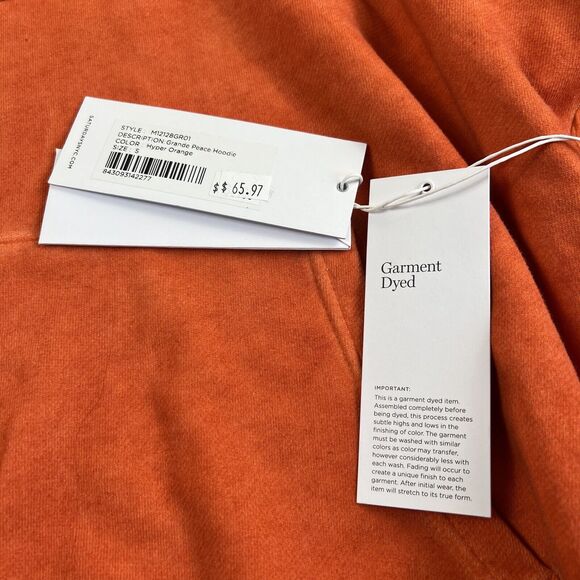 NWT Saturdays‎ NYC Grande Peace Hyper Orange Long Sleeve Drawstring Hoodie S - Picture 14 of 16